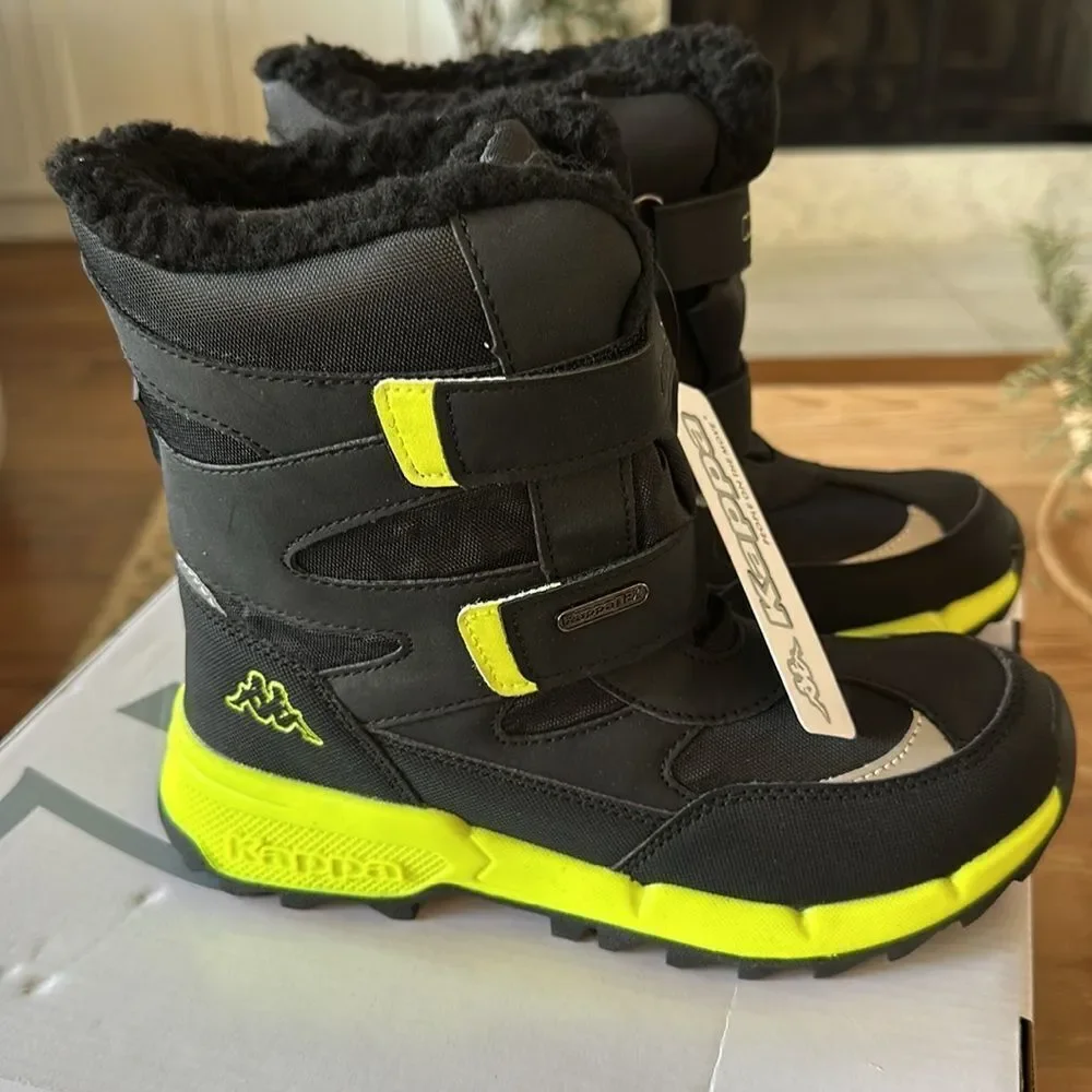 Kappa Cekis Tex K Black/Lime Kids Boot NEW in Box